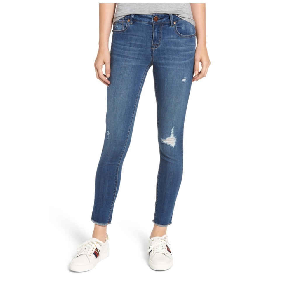1822 Denim distressed skinny jeans